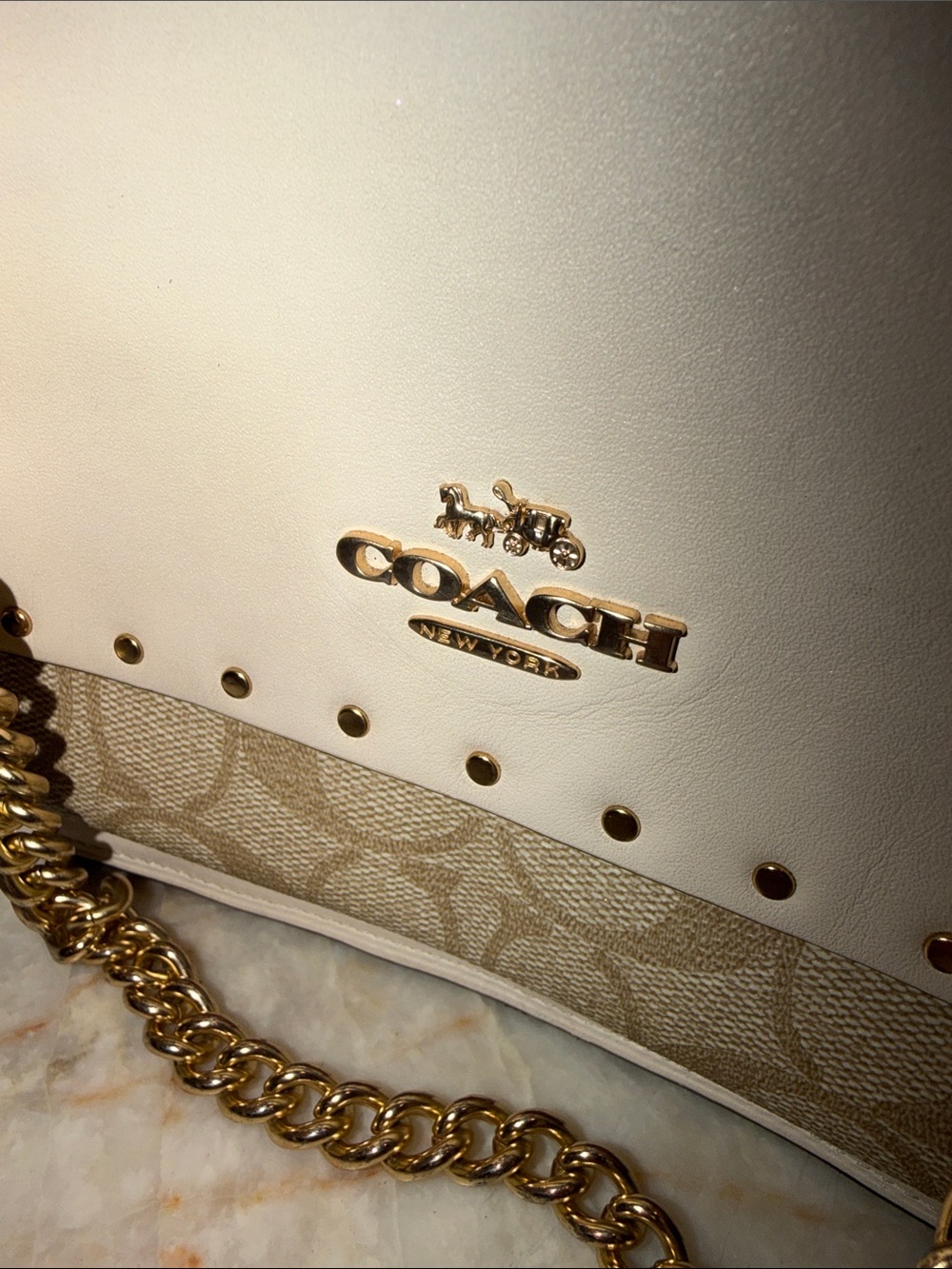COACH -Klare crossbody. Soft, beige and khaki-Blended Item/snake skin trims - Picture 9 of 9